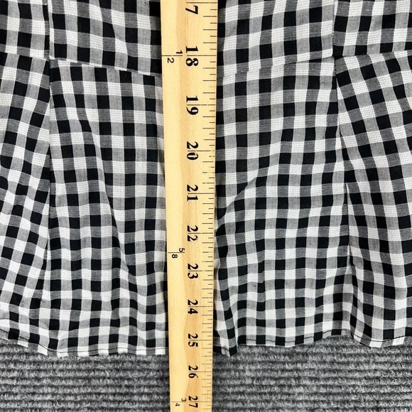Nanette Nanette Lepore Gingham Plaid Bell Sleeve Peplum Blouse Womens L - Picture 7 of 9